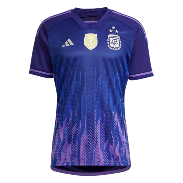 Camisa Argentina II 2022/23 Torcedor Adidas - Roxa (3 estrelas + Patch Campeão Copa Mundo 2022)