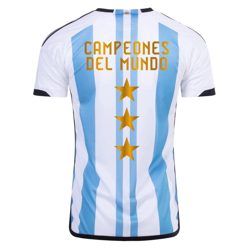 Camisa Argentina I 2022/23 Torcedor Adidas - Branca e Azul Celeste (3 estrelas + Patch Campeão Copa Mundo 2022)