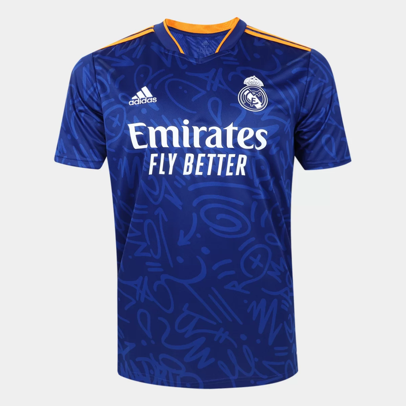 Camisa Real Madrid Away 21/22 s/n° Torcedor Adidas Feminina - Azul