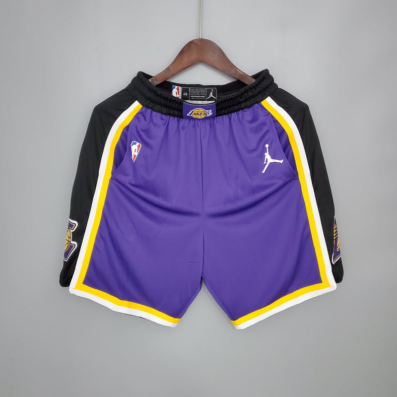 Shorts Los Angeles Lakers Purple Black Side NBA
