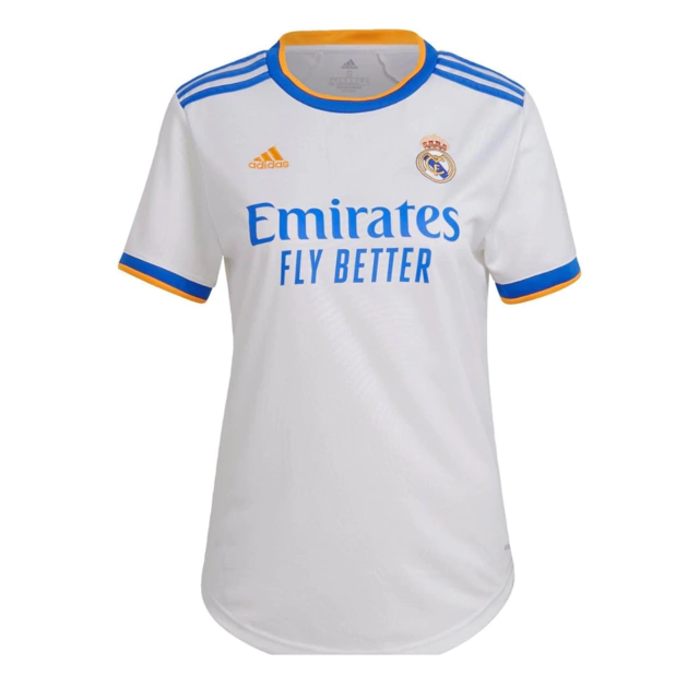 Camisa Real Madrid Home 21/22 s/n° Torcedor Adidas Feminina - Branca