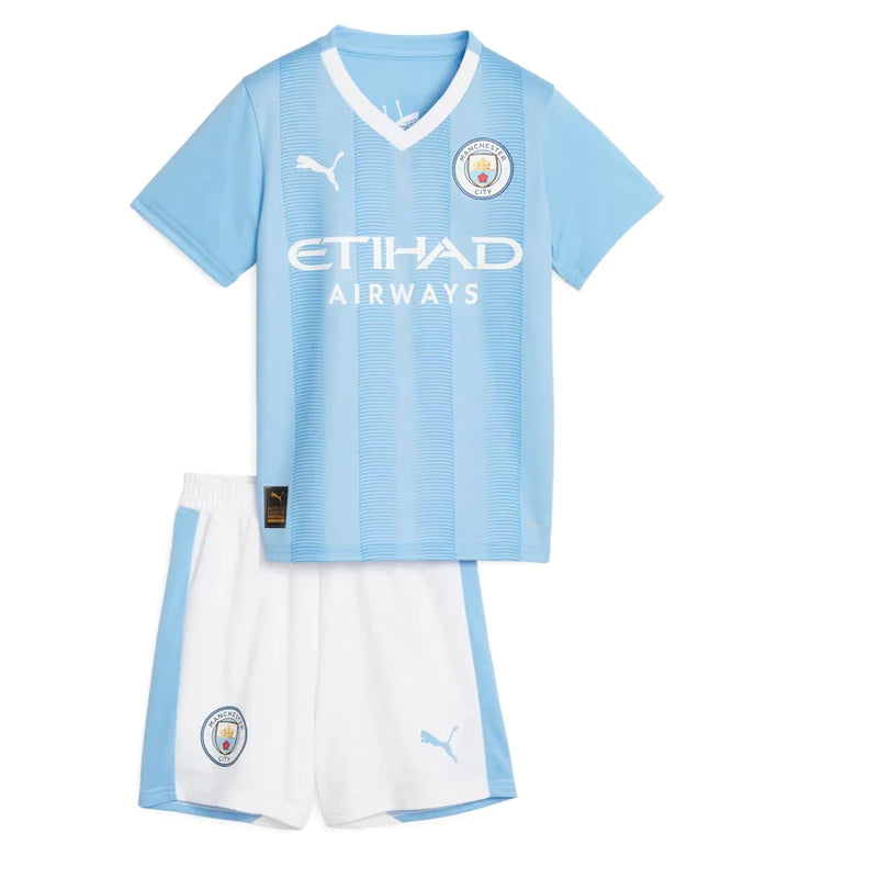 Conjunto Infantil Manchester City Home 23/24 - Azul