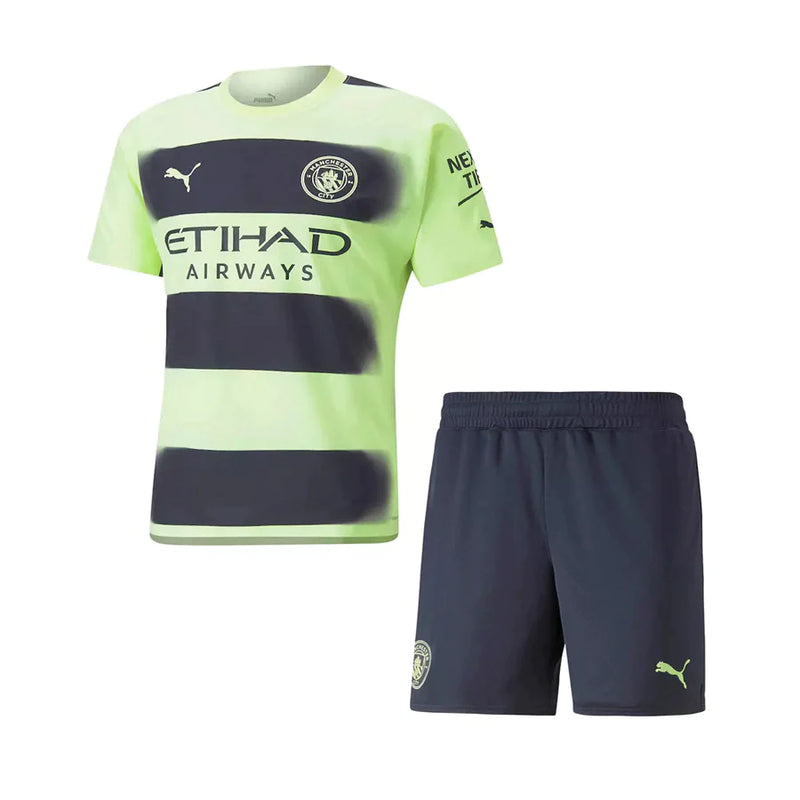 Conjunto Infantil Manchester City Third 22/23 - Verde